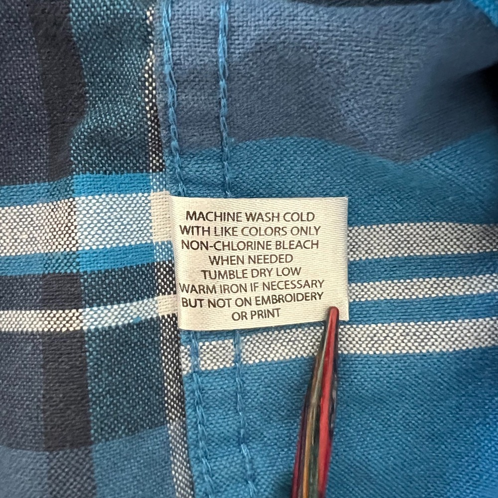 US POLO ASSN Blue Plaid Long Sleeve Shirt Men's Size XXL 2XL Button Down Pony - Picture 9 of 13